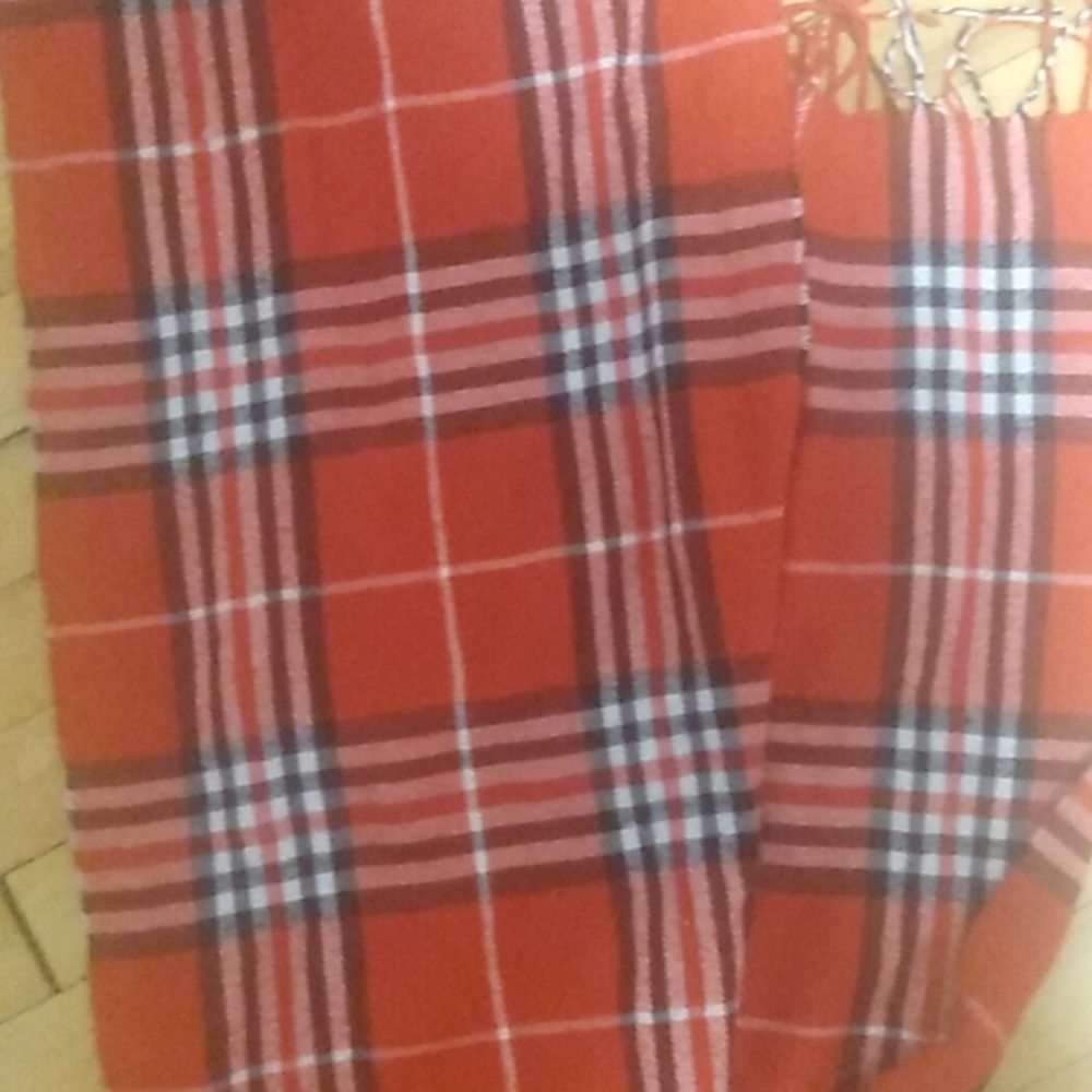 (RED) Burberry scarf.